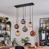 Gastor Hanglamp, Kogellampje, Hanglamp Amber, Chroom, Koperkleurig, Rookkleurig, 6-lichts