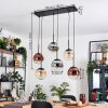 Gastor Hanglamp, Kogellampje, Hanglamp Amber, Chroom, Duidelijk, Koperkleurig, Rookkleurig, 6-lichts