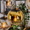 Gastor Hanglamp, Kogellampje, Hanglamp Amber, Goud, Duidelijk, Rookkleurig, 6-lichts