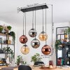 Gastor Hanglamp, Kogellampje, Hanglamp Amber, Chroom, Koperkleurig, Rookkleurig, 6-lichts