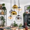 Gastor Hanglamp, Kogellampje, Hanglamp Amber, Goud, Duidelijk, Rookkleurig, 6-lichts