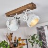 Herford Plafondlamp Bruin, Natuurlijke kleuren, Wit, 2-lichts