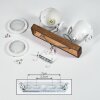 Herford Plafondlamp Bruin, Natuurlijke kleuren, Wit, 2-lichts