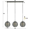 Leeville Hanger Nikkel mat, Zwart, 3-lichts