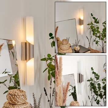 Morges Muurlamp Nikkel mat, 2-lichts