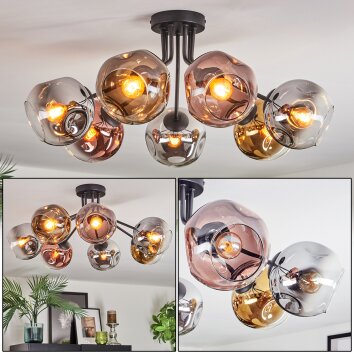 Ripoll Plafondlamp, Kogellampje Chroom, Goud, Duidelijk, Koperkleurig, Rookkleurig, 7-lichts