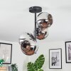 Koyoto Plafondlamp, Kogellampje 32 cm Chroom, Rookkleurig, 4-lichts