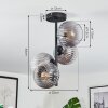 Koyoto Plafondlamp, Kogellampje 32 cm Duidelijk, Rookkleurig, 4-lichts