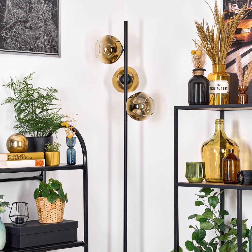 Ripoll Staande lamp Goud, Duidelijk, 3-lichts
