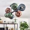 Ripoll Plafondlamp, Kogellampje Blauw, Groen, Koperkleurig, 8-lichts