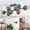 Ripoll Plafondlamp, Kogellampje Blauw, Groen, Koperkleurig, 8-lichts