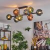 Ripoll Plafondlamp, Kogellampje Blauw, Groen, Koperkleurig, 8-lichts
