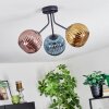 Koyoto Plafondlamp, Kogellampje 42 cm Blauw, Goud, Koperkleurig, 3-lichts