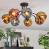 Ripoll Plafondlamp, Kogellampje Blauw, Goud, Koperkleurig, 7-lichts