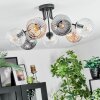 Ripoll Plafondlamp, Kogellampje Amber, Duidelijk, Rookkleurig, 7-lichts