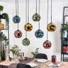 Ripoll Hanglamp, Kogellampje, Hanglamp Natuurlijke kleuren, Zwart, 8-lichts