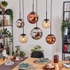 Gastor Hanglamp, Kogellampje, Hanglamp Amber, Chroom, Koperkleurig, Rookkleurig, 6-lichts