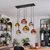 Gastor Hanglamp, Kogellampje, Hanglamp Chroom, Goud, Duidelijk, Koperkleurig, Rookkleurig, 6-lichts