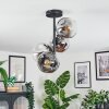 Ripoll Plafondlamp, Kogellampje Chroom, Duidelijk, Rookkleurig, 4-lichts