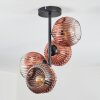 Ripoll Plafondlamp, Kogellampje Duidelijk, Koperkleurig, 4-lichts