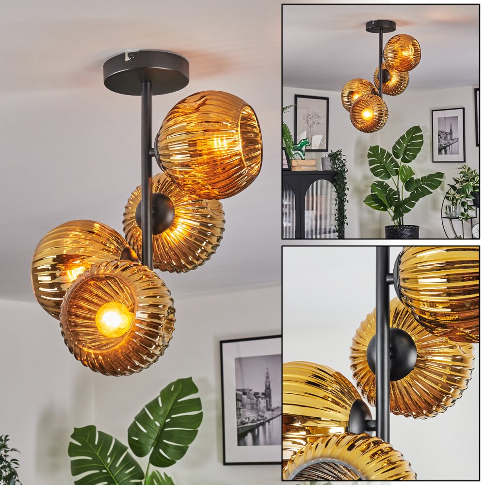 Ripoll Plafondlamp, Kogellampje Goud, 4-lichts main product photo