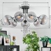 Koyoto Plafondlamp, Kogellampje 82 cm Duidelijk, Rookkleurig, 7-lichts