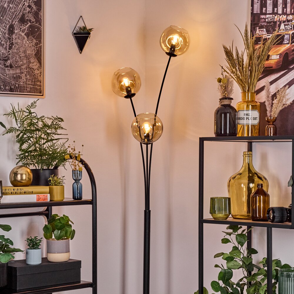 Ripoll Kogellampje, Staande lamp Amber, 3-lichts