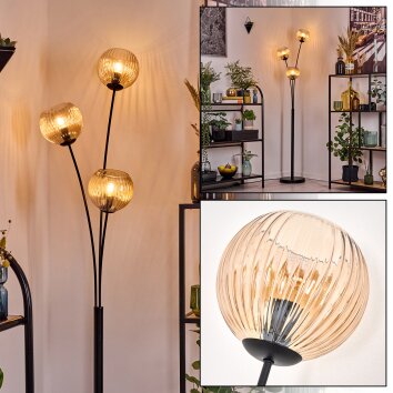 Koyoto Kogellampje, Staande lamp Amber, 3-lichts