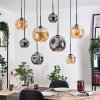 Ripoll Hanglamp, Kogellampje, Hanglamp Natuurlijke kleuren, Zwart, 8-lichts