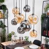 Ripoll Hanglamp, Kogellampje, Hanglamp Natuurlijke kleuren, Zwart, 8-lichts