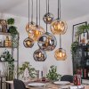 Ripoll Hanglamp, Kogellampje, Hanglamp Natuurlijke kleuren, Zwart, 8-lichts