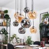 Ripoll Hanglamp, Kogellampje, Hanglamp Natuurlijke kleuren, Zwart, 8-lichts