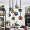 Ripoll Hanglamp, Kogellampje, Hanglamp Natuurlijke kleuren, Zwart, 8-lichts