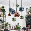 Ripoll Hanglamp, Kogellampje, Hanglamp Natuurlijke kleuren, Zwart, 8-lichts