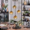 Koyoto Hanglamp, Kogellampje, Cluster hanglamp 35 cm Goud, Duidelijk, 4-lichts