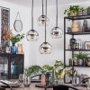 Koyoto Hanglamp, Kogellampje, Cluster hanglamp 35 cm Chroom, Duidelijk, Rookkleurig, 4-lichts