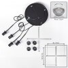 Koyoto Hanglamp, Kogellampje, Cluster hanglamp 35 cm Chroom, Duidelijk, Rookkleurig, 4-lichts
