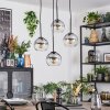 Koyoto Hanglamp, Kogellampje, Cluster hanglamp 35 cm Duidelijk, Rookkleurig, 4-lichts