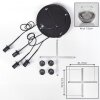 Koyoto Hanglamp, Kogellampje, Cluster hanglamp 35 cm Duidelijk, Rookkleurig, 4-lichts