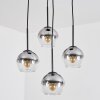 Koyoto Hanglamp, Kogellampje, Cluster hanglamp 35 cm Duidelijk, Rookkleurig, 4-lichts