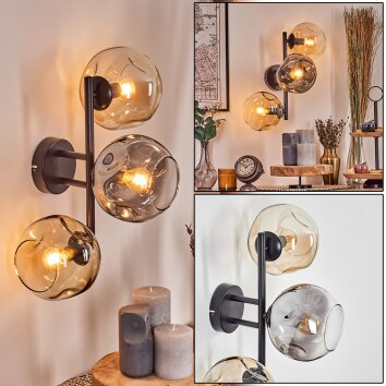 Ripoll Kogellampje, Wandlamp Amber, Duidelijk, Rookkleurig, 3-lichts Ripoll Kogellampje, Wandlamp Amber, Duidelijk, Rookkleurig, 3-lichts