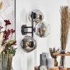 Ripoll Kogellampje, Wandlamp Chroom, Duidelijk, Rookkleurig, 3-lichts