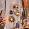 Ripoll Kogellampje, Wandlamp Chroom, Duidelijk, Rookkleurig, 3-lichts