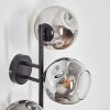 Ripoll Kogellampje, Wandlamp Chroom, Duidelijk, Rookkleurig, 3-lichts