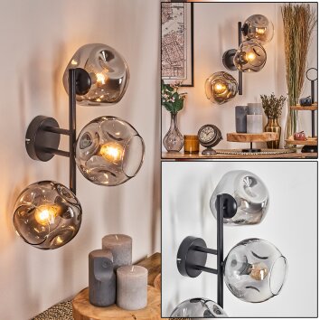 Ripoll Kogellampje, Wandlamp Duidelijk, Rookkleurig, 3-lichts Ripoll Kogellampje, Wandlamp Duidelijk, Rookkleurig, 3-lichts