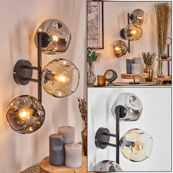 Ripoll Kogellampje, Wandlamp Amber, Duidelijk, Rookkleurig, 3-lichts Ripoll Kogellampje, Wandlamp Amber, Duidelijk, Rookkleurig, 3-lichts
