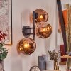 Ripoll Kogellampje, Wandlamp Koperkleurig, 3-lichts