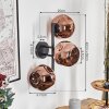 Ripoll Kogellampje, Wandlamp Koperkleurig, 3-lichts