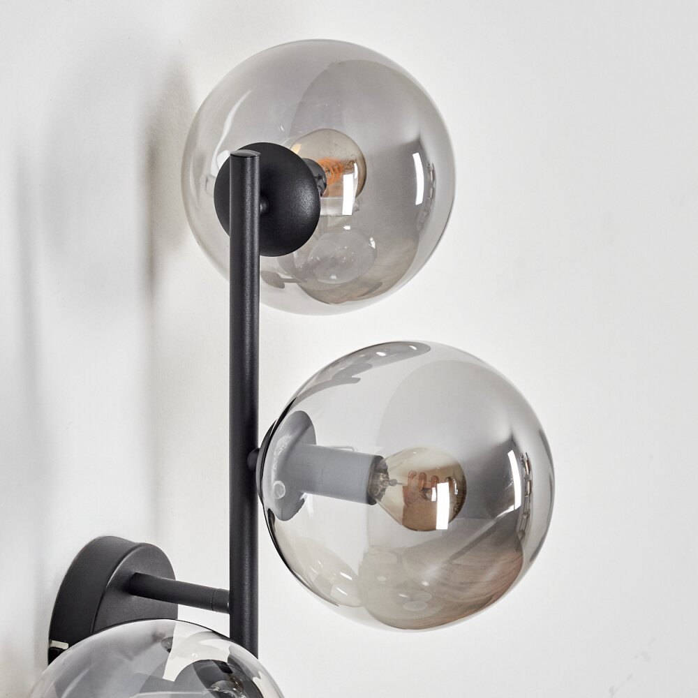 Gastor Kogellampje, Wandlamp Rookkleurig, 3-lichts