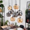 Ripoll Hanglamp, Kogellampje, Hanglamp Natuurlijke kleuren, Zwart, 8-lichts